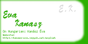 eva kanasz business card
